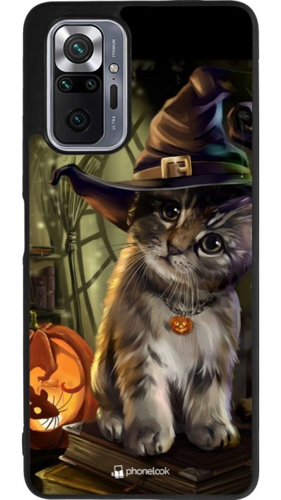Coque Xiaomi Redmi Note 10 Pro Max - Silicone rigide noir Halloween 21 Witch cat
