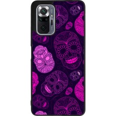 Coque Xiaomi Redmi Note 10 Pro Max - Silicone rigide noir Halloween 2023 pink skulls