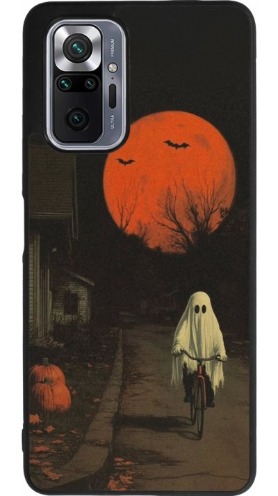 Xiaomi Redmi Note 10 Pro Max Case Hülle - Silikon schwarz Halloween 2025 Ghost on a bicycle