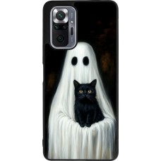 Coque Xiaomi Redmi Note 10 Pro Max - Silicone rigide noir Halloween 2025 Ghost with black cat