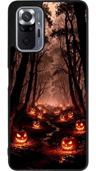 Coque Xiaomi Redmi Note 10 Pro Max - Silicone rigide noir Halloween 2025 Road of Terrifying Pumpkins