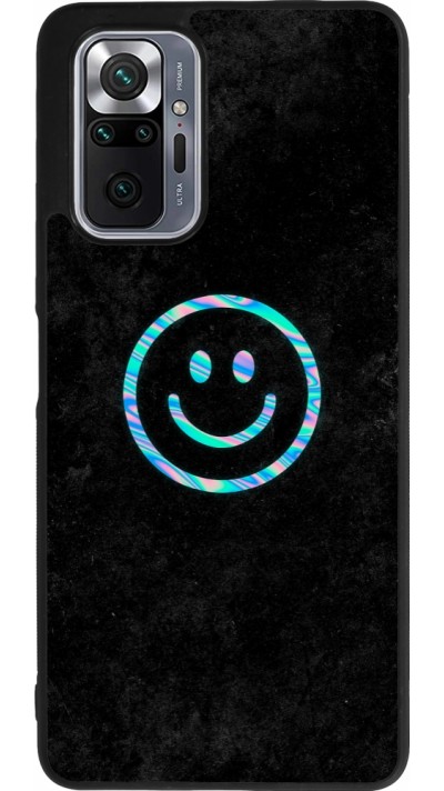 Coque Xiaomi Redmi Note 10 Pro Max - Silicone rigide noir Happy smiely irisé