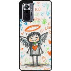 Coque Xiaomi Redmi Note 10 Pro Max - Silicone rigide noir Little Angel Sketch Love