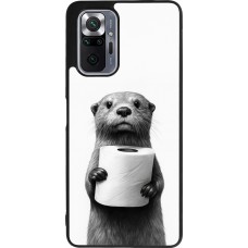 Coque Xiaomi Redmi Note 10 Pro Max - Silicone rigide noir Loutre papier de toilette