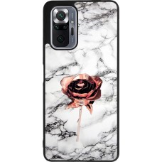 Coque Xiaomi Redmi Note 10 Pro Max - Silicone rigide noir Marble Rose Gold