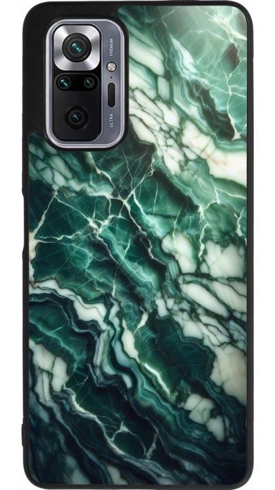 Coque Xiaomi Redmi Note 10 Pro Max - Silicone rigide noir Marbre vert majestueux