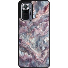 Xiaomi Redmi Note 10 Pro Max Case Hülle - Silikon schwarz Violetter silberner Marmor