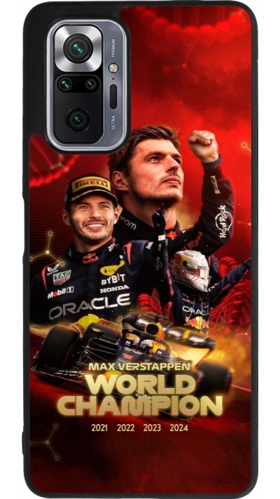 Coque Xiaomi Redmi Note 10 Pro Max - Silicone rigide noir Max Verstappen Champion 2023