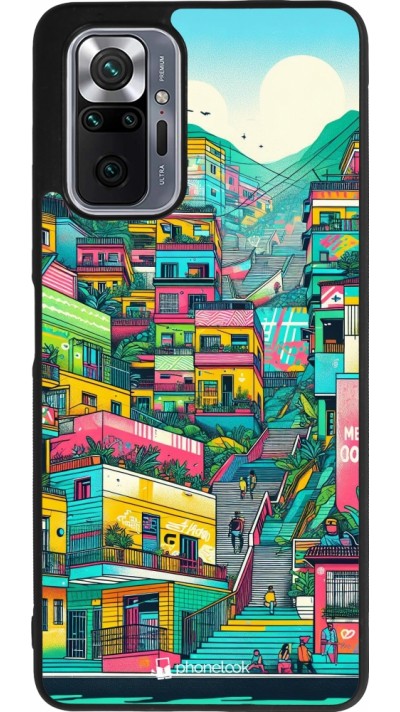 Xiaomi Redmi Note 10 Pro Max Case Hülle - Silikon schwarz Medellin Comuna 13 Kunst