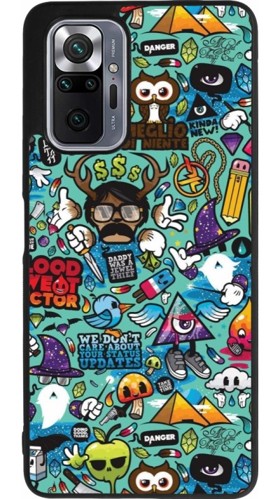 Xiaomi Redmi Note 10 Pro Max Case Hülle - Silikon schwarz Mixed Cartoons Turquoise
