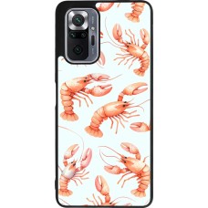 Coque Xiaomi Redmi Note 10 Pro Max - Silicone rigide noir Pattern de homards pastels