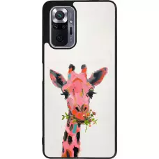 Coque Xiaomi Redmi Note 10 Pro Max - Silicone rigide noir Pink Girafe Paint