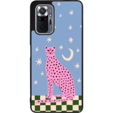 Xiaomi Redmi Note 10 Pro Max Case Hülle - Silikon schwarz Pink leopard with stars 2026