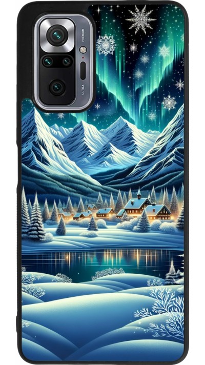 Coque Xiaomi Redmi Note 10 Pro Max - Silicone rigide noir Snowy Mountain Village Lake night