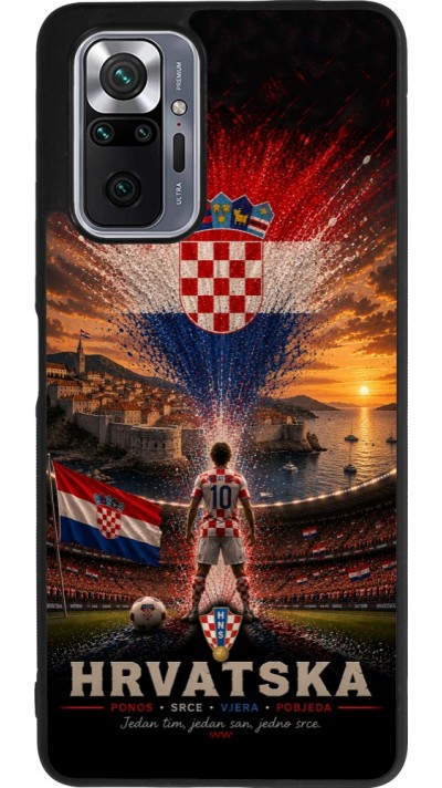 Xiaomi Redmi Note 10 Pro Max Case Hülle - Silikon schwarz Fussball Kroatien splash 2026