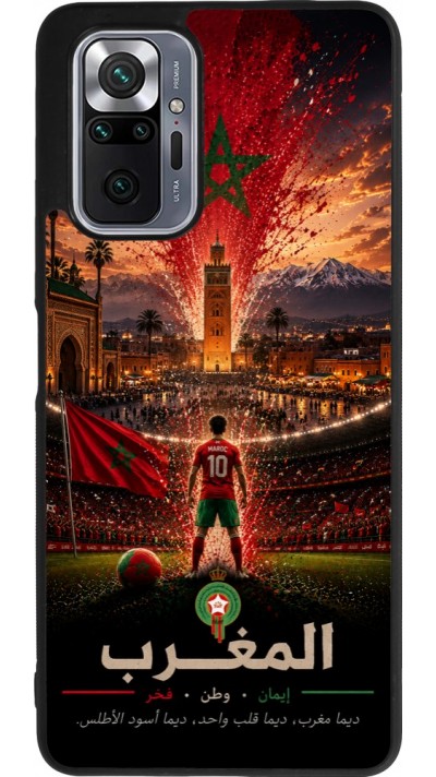 Xiaomi Redmi Note 10 Pro Max Case Hülle - Silikon schwarz Fussball Marokko splash 2026