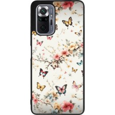 Coque Xiaomi Redmi Note 10 Pro Max - Silicone rigide noir Spring 25 Papillons Légers