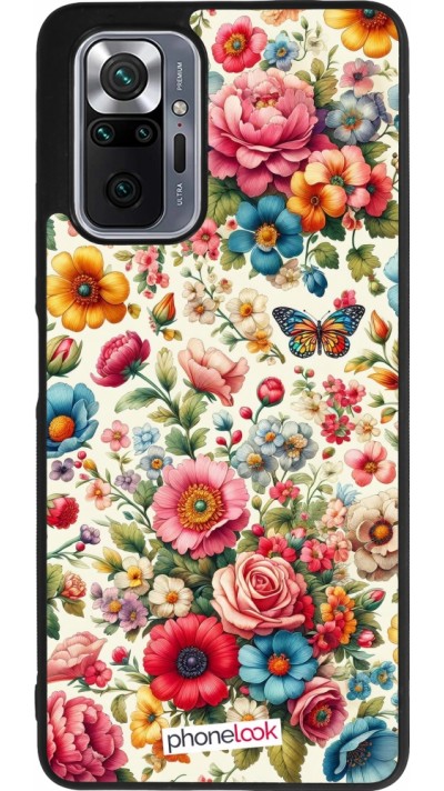 Xiaomi Redmi Note 10 Pro Max Case Hülle - Silikon schwarz Spring 25 fruehling bluetend