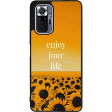 Coque Xiaomi Redmi Note 10 Pro Max - Silicone rigide noir Summer 2025 Enjoy your life