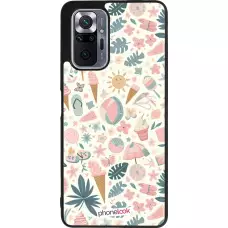 Coque Xiaomi Redmi Note 10 Pro Max - Silicone rigide noir Summer Pink Pattern