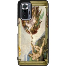 Coque Xiaomi Redmi Note 10 Pro Max - Silicone rigide noir Tableau art - La Création d’Adam - Michel-Ange