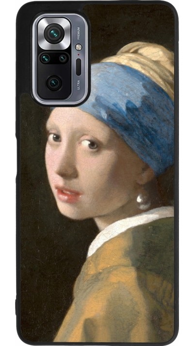 Coque Xiaomi Redmi Note 10 Pro Max - Silicone rigide noir Tableau art - La Jeune fille à la perle - Johannes Vermeer
