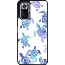 Coque Xiaomi Redmi Note 10 Pro Max - Silicone rigide noir Turtles pattern watercolor