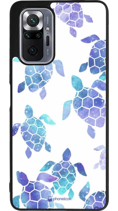 Coque Xiaomi Redmi Note 10 Pro Max - Silicone rigide noir Turtles pattern watercolor