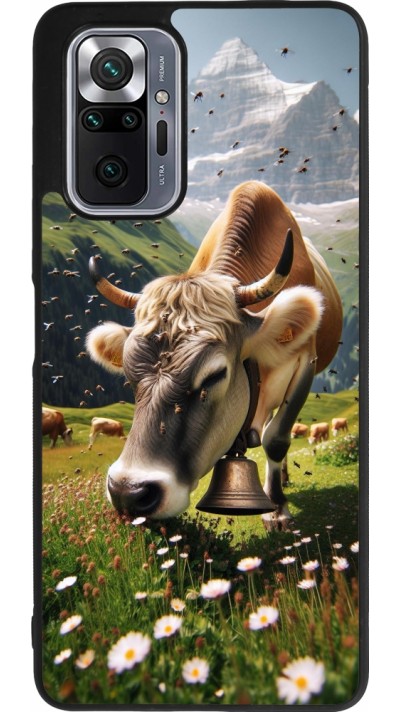 Coque Xiaomi Redmi Note 10 Pro Max - Silicone rigide noir Vache montagne Valais