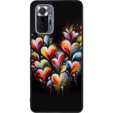 Coque Xiaomi Redmi Note 10 Pro Max - Silicone rigide noir Valentine 2024 Coeur Noir Abstrait
