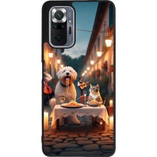 Coque Xiaomi Redmi Note 10 Pro Max - Silicone rigide noir Valentine 2024 Dog & Cat Candlelight