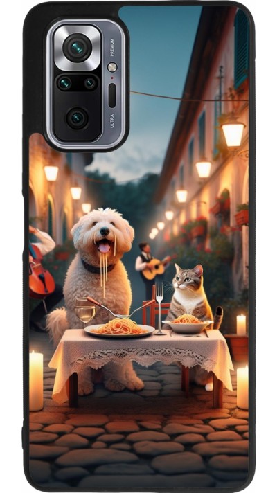 Coque Xiaomi Redmi Note 10 Pro Max - Silicone rigide noir Valentine 2024 Dog & Cat Candlelight