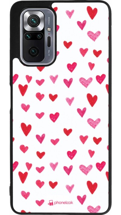 Coque Xiaomi Redmi Note 10 Pro Max - Silicone rigide noir Valentine 2022 Many pink hearts