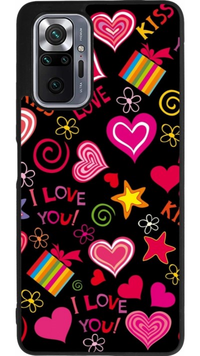 Coque Xiaomi Redmi Note 10 Pro Max - Silicone rigide noir Valentine 2023 love symbols