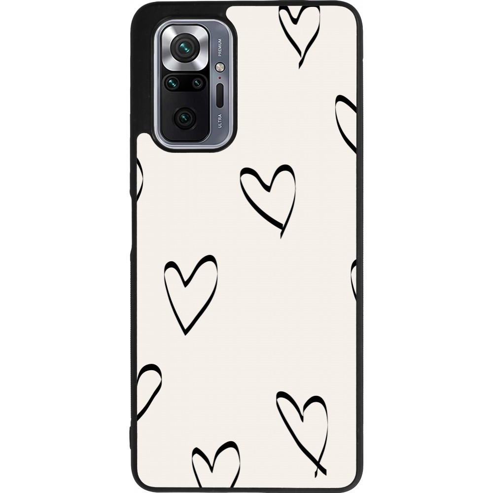Coque Xiaomi Redmi Note 10 Pro Max - Silicone rigide noir Valentine 2023 minimalist hearts