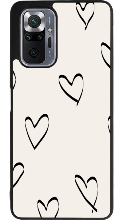 Coque Xiaomi Redmi Note 10 Pro Max - Silicone rigide noir Valentine 2023 minimalist hearts