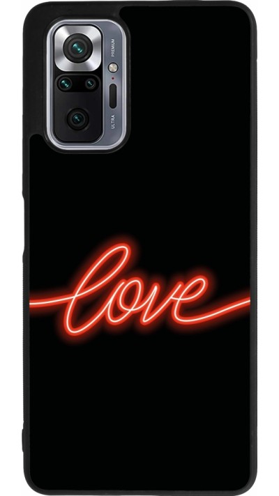 Coque Xiaomi Redmi Note 10 Pro Max - Silicone rigide noir Valentine 2023 neon love