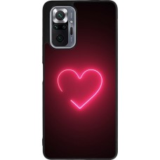 Coque Xiaomi Redmi Note 10 Pro Max - Silicone rigide noir Valentine 2023 single neon heart