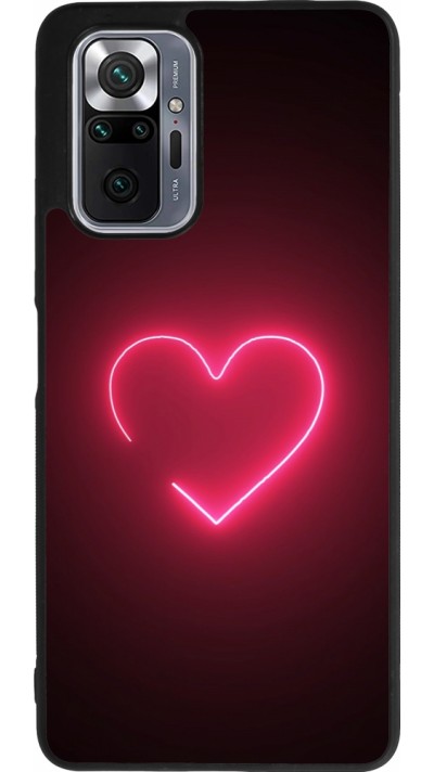 Coque Xiaomi Redmi Note 10 Pro Max - Silicone rigide noir Valentine 2023 single neon heart