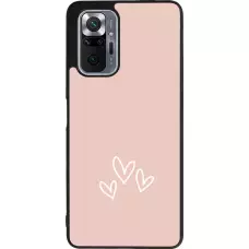 Coque Xiaomi Redmi Note 10 Pro Max - Silicone rigide noir Valentine 2023 three minimalist hearts