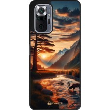 Coque Xiaomi Redmi Note 10 Pro Max - Silicone rigide noir Valley Sunset Deer Tree
