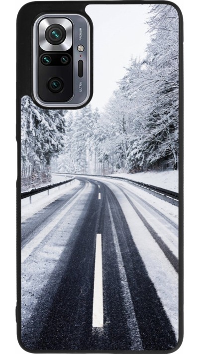 Xiaomi Redmi Note 10 Pro Max Case Hülle - Silikon schwarz Winter 22 Snowy Road