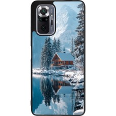 Xiaomi Redmi Note 10 Pro Max Case Hülle - Silikon schwarz Winter 25 Winter house forest day