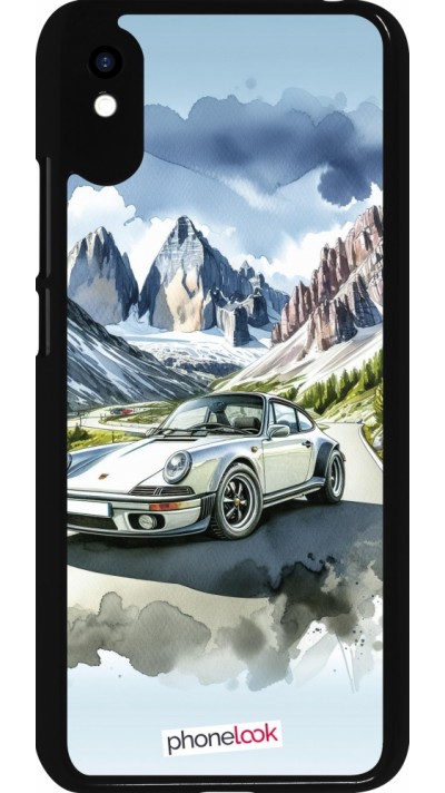 Xiaomi Redmi 9A Case Hülle - Porsche 911 Berg Aquarell
