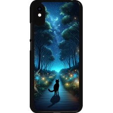 Xiaomi Redmi 9A Case Hülle - Schwarze Katze Spaziergang