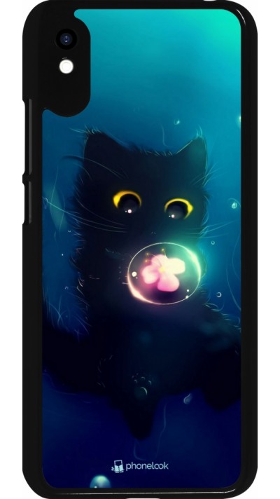 Xiaomi Redmi 9A Case Hülle - Cute Cat Bubble