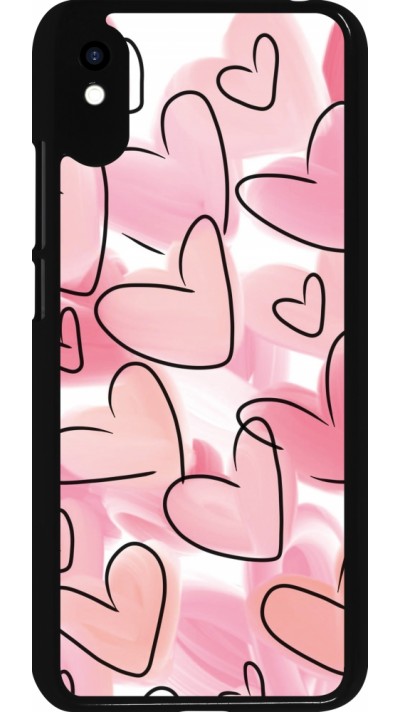 Xiaomi Redmi 9A Case Hülle - Easter 2023 pink hearts