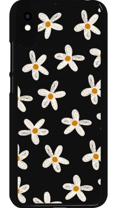 Xiaomi Redmi 9A Case Hülle - Easter 2024 white on black flower