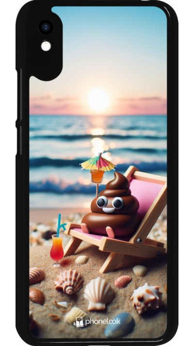 Xiaomi Redmi 9A Case Hülle - Kackhaufen Emoji auf Liegestuhl