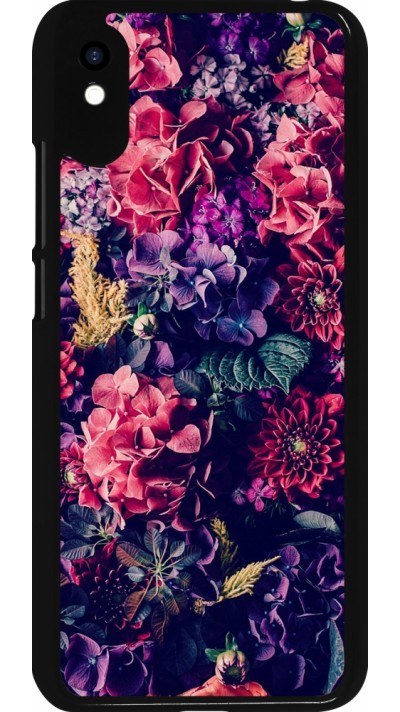 Xiaomi Redmi 9A Case Hülle - Flowers Dark